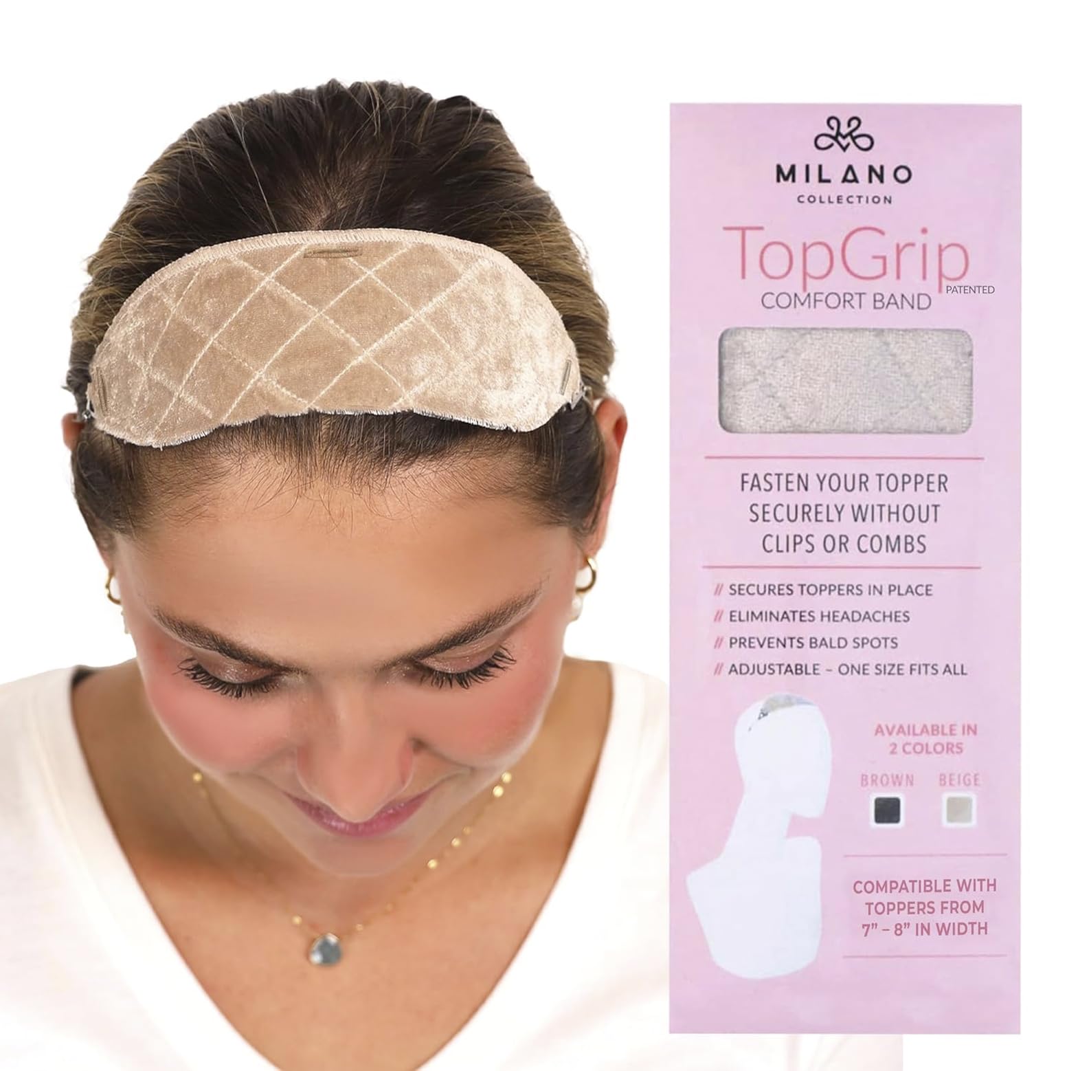 Amazon.com: MILANO COLLECTION Glueless Top Grip for Hair Topper 