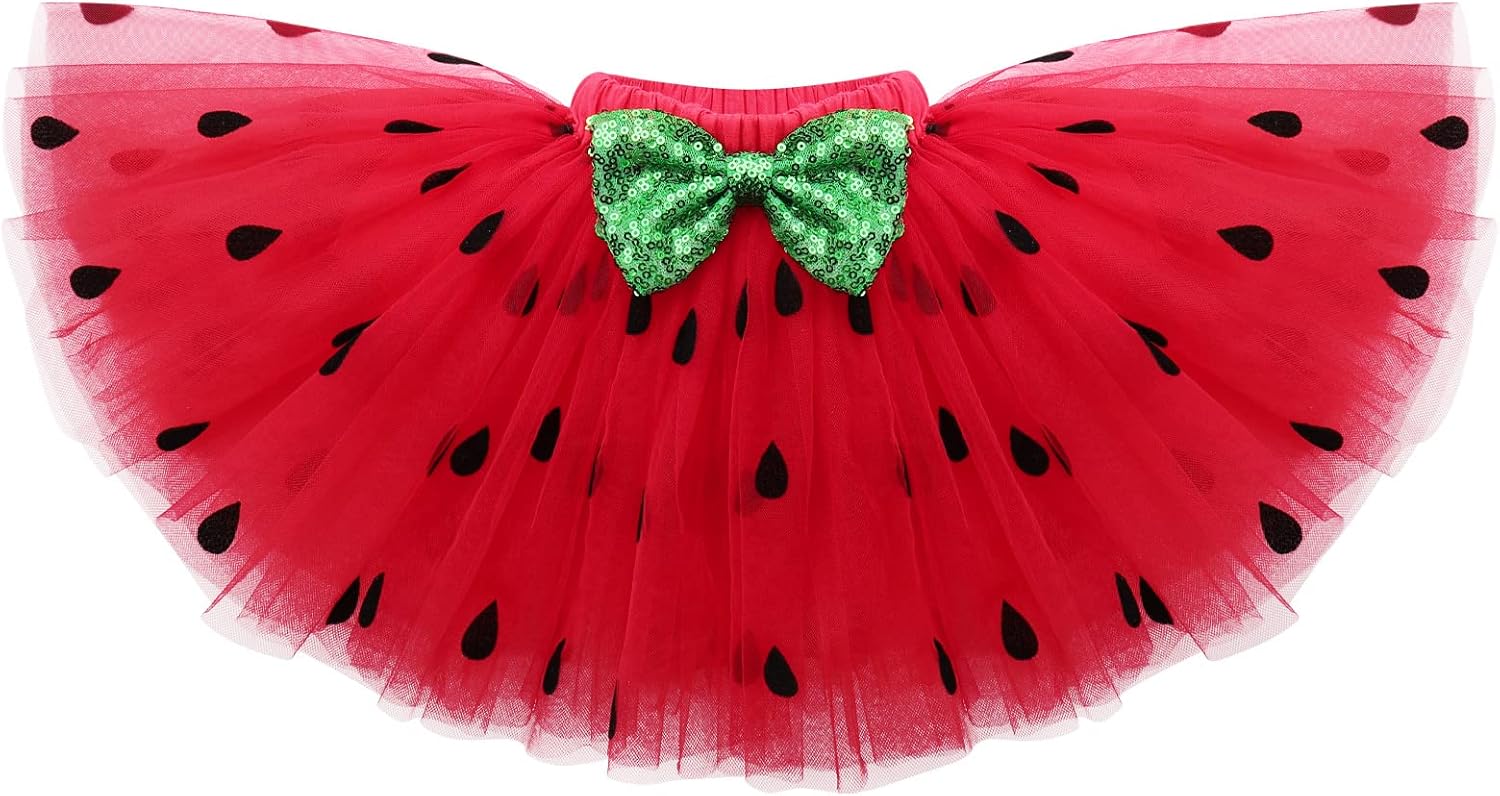 ODASDO Baby Girl Fruit Theme 1st / 2nd Birthday Party Cake Smash Outfit Romper + Skirt + Heabdand + Leg Warmers 4pcs Set