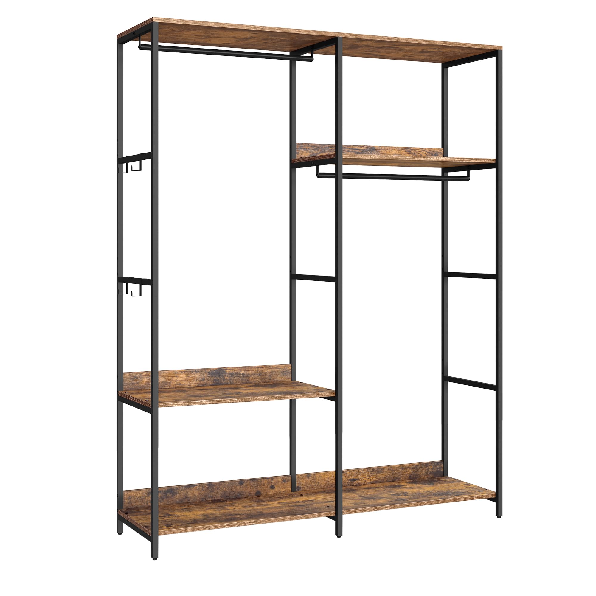 Armoire à vêtements marron rustique pour organiser une entrée ou une chambre