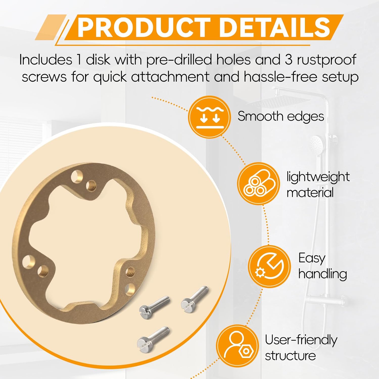 M961854-0070A Shower and Tub Faucet Spool Retaining Ring/Disc with Screws for American Standard and Hampton Shower Spools, Brass