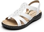 DREAM PAIRS Women's Comfortable Arch Support Orthopedic Boho Bohemian Dressy Flat Sandals Elastic Slip on Open Toe Walking Shoes for Summer
