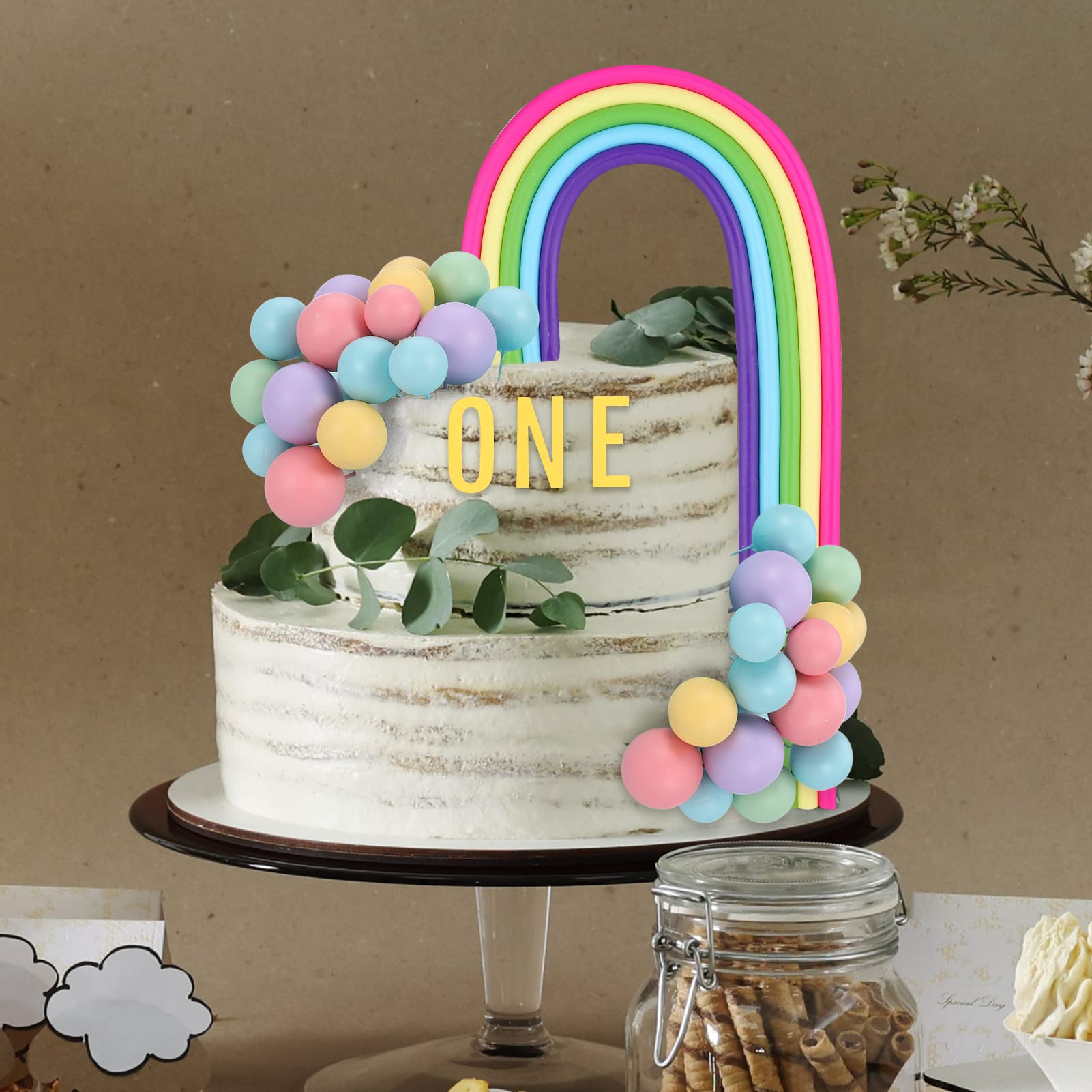 66 Stück Mini-Schaumkugeln Als Tortendeko – In 5 Größen, Blau-weiß, Für DIY-Kuchen & Cupcakes