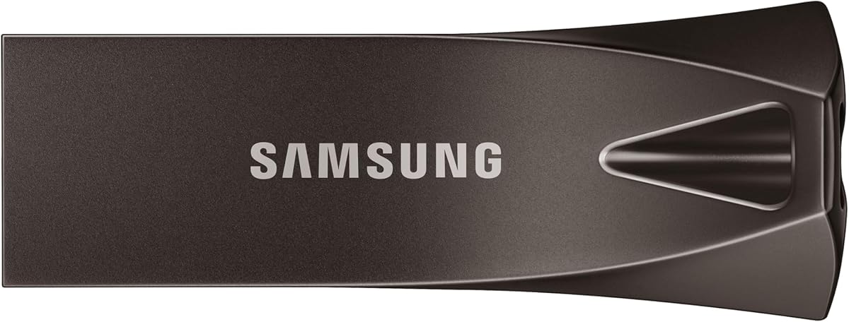 Unidad flash USB Samsung BAR Plus 512 GB 3.2 Estándar tipo A, hasta 400 MB/s | Compatible con USB 3.0/2.0, expansión de almacenamiento duradera para fotos, vídeos, música, archivos, Titan Grey (MUF-512BE4/AM)