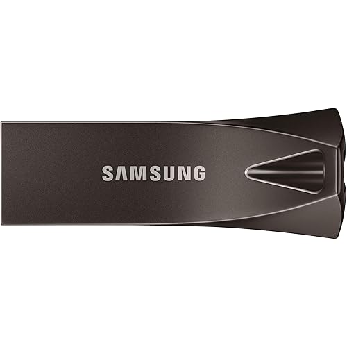 Samsung BAR Plus USB 3.2 Flash Drive, 512GB USB Standard Type-A, Speeds Up to 400MB/s, Portable Storage Memory Stick, Durable Thumb Drive Compatible with USB 3.0/2.0, MUF-512BE4/AM, Titan Gray