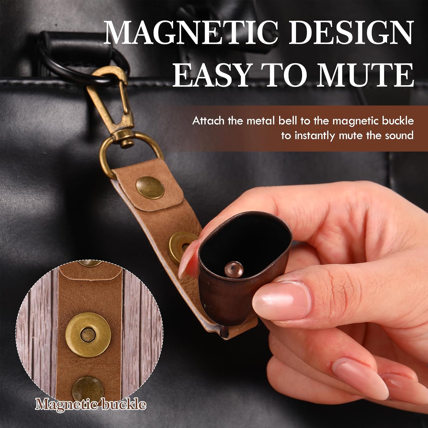 Hotop 10 Bear Bell with Whistle Set 10 Loud Bear Bell with Magnetic Silencer Emergency Whistle Bear Protection Product Survival Outdoor Hiking Camping Fishing Climbing Self Defense