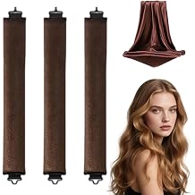 3 Pcs Heatless Curlers,Overnight Curls,Heatless Blowout Rods,Curling Rods,Extra-large Flexible Curling Rod,Satin Velvet Sleep In Rollers for bangs,long hair,or short hair,Beauty Styling Tool for women