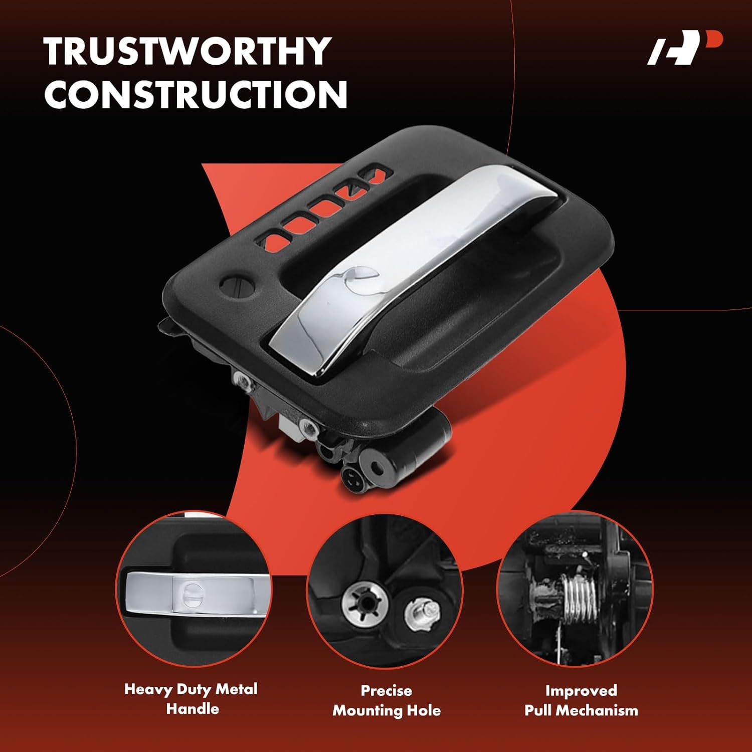 A-Premium Upgraded Metal Exterior Door Handles Compatible with Ford F-150 F150 2004-2022 & Lincoln Mark LT 2006-2008, Textured Black Housing with Chrome Lever, 4-PC Set, Front and Rear Side