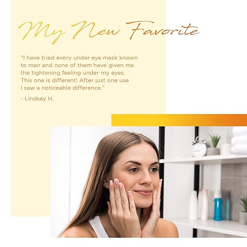 Miniatura 6 de AZURE - Almohadillas iluminadoras de vitamina C para debajo de los ojos, parches antienvejecimiento, elevación e hidratación, reduce las líneas