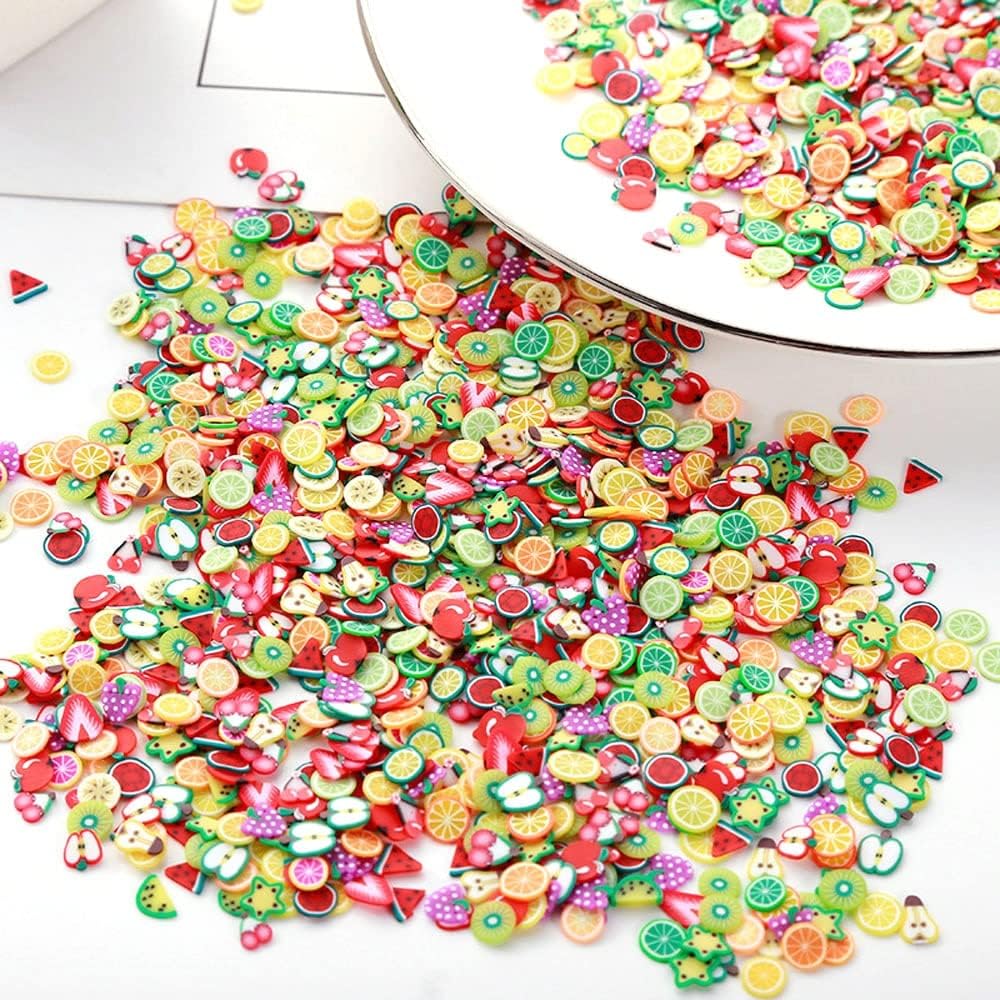 10g/Bag 3D Colorful Fruit Slices for Slime Polymer Clay Sequins Nail DIY Decoration Design Charms Patch 5mm Nail Art Accessories - (Color: 10g)