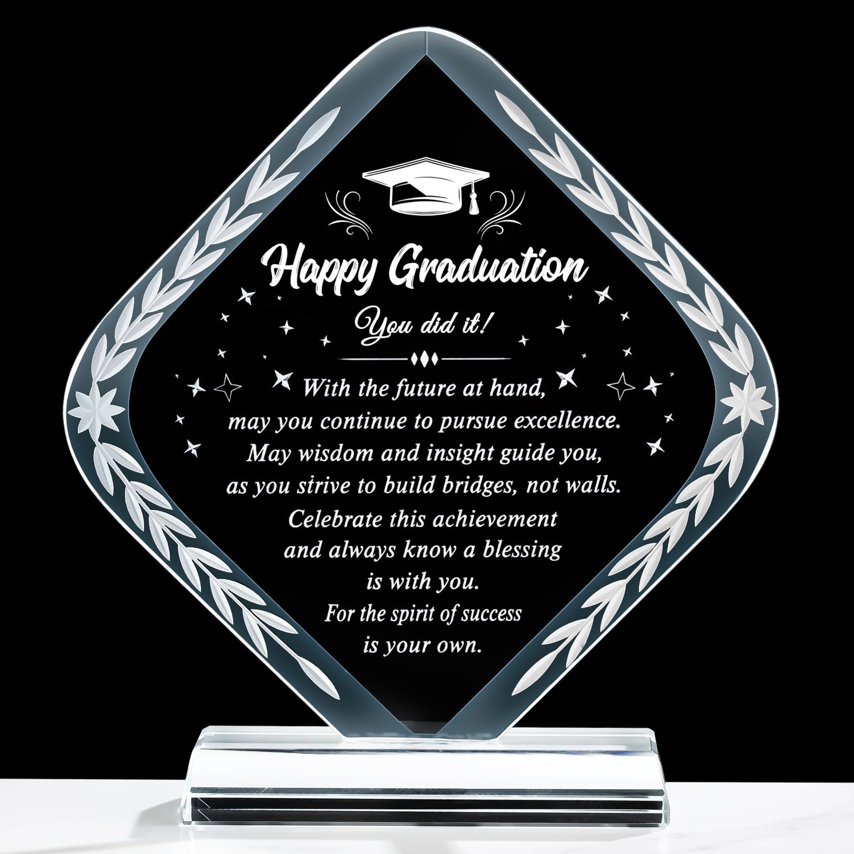 YWHL Crystal Graduation Gifts for Her Him 2026, High School College Graduation Gifts for Women Men, Congratulations Inspirational Gift Idea for College High School Masters Degree