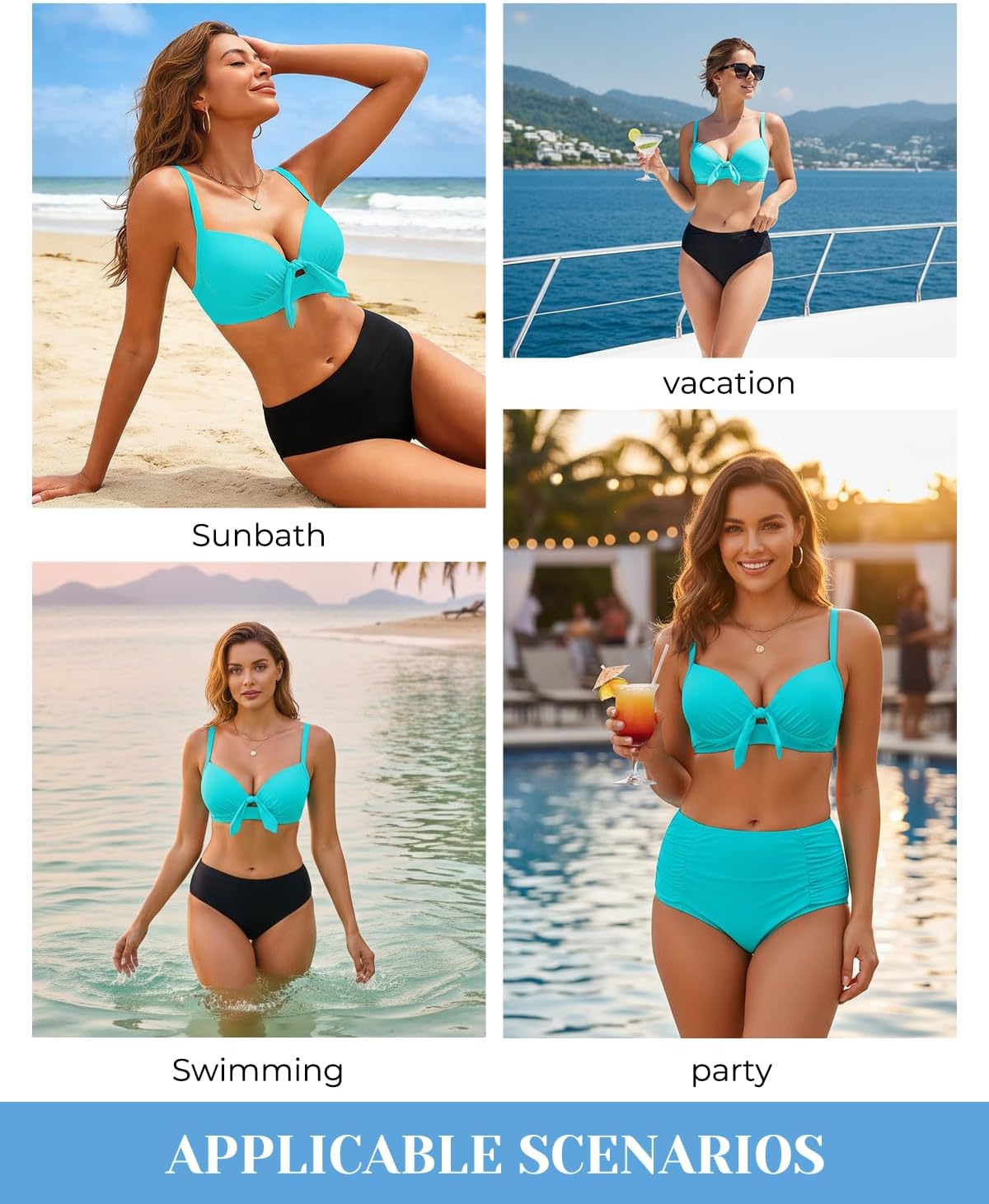 Women Underwire Bikini Swim Top - Push Up Knot Front Swimsuit Top 2025 Bathing Suit Bra - Image 5