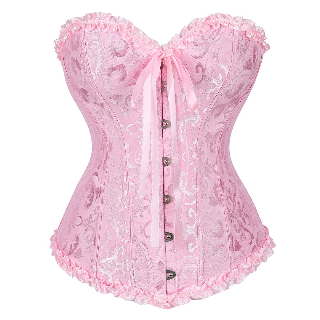 bslingerie Womens Faux Leather Zipper Front Bustier Corset Top-picture-38