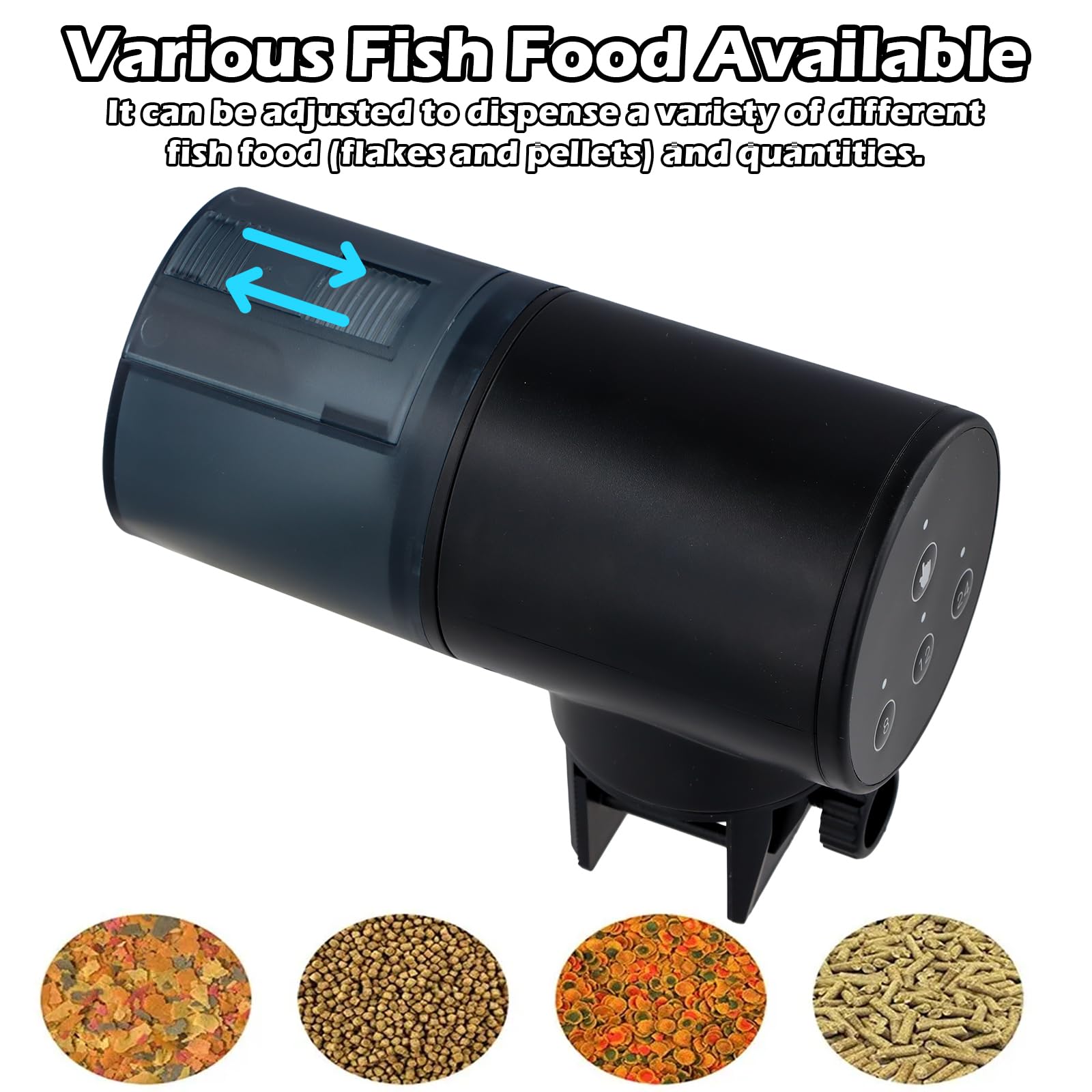 Alimentador Automático para Peces de Acuario a Batería, 200ml Gran Capacidad Dispensador Comida a Prueba de Humedad