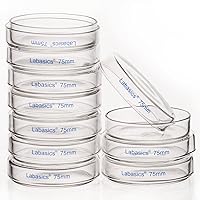 Vista 6 de Labasics Platos de Petri de vidrio, 10 unidades, 2.362 x 0.591 in autoclave vidrio borosilicato placas de cultivo celular placas Petri con tapa
