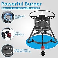 Vista 8 de Kit de Freidora de Pescado para Exteriores de 10QT – Olla de Aluminio Resistente, Canasta de 6.7QT, Freidora Profunda de Propano con Regulador