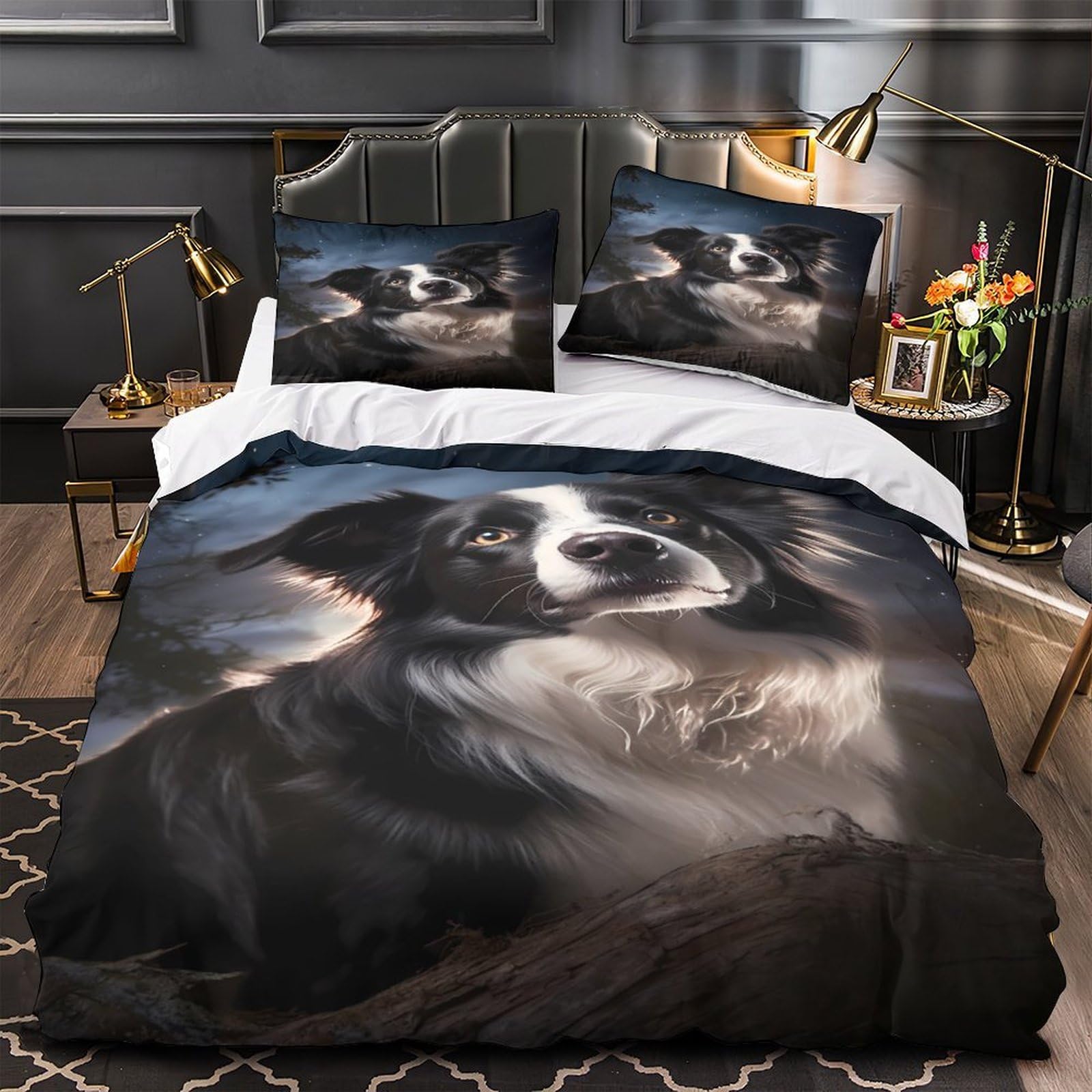 Parure de lit microfibre douce avec fermeture éclair lit double chic