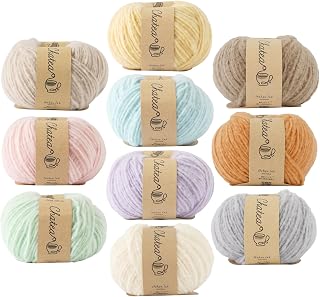 原ウール Knitworm 毛糸 10玉セット チャティふんわりヤーン 並太 30g(約84m) ポリエステル100% (30.全色セット)