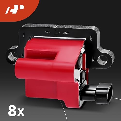 Miniatura 6 de A-Premium Juego de 8 bobinas de encendido (rojo) y bujías de iridio compatibles con Chevrolet Silverado GMC Sierra 1500 2500 Tahoe Yukon Buick