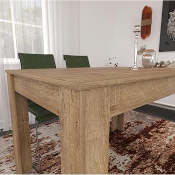 Single Mutfak Yemek Masası, 120X80 Cm, Dikdörtgen, Koyu Meşe