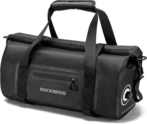 Miniatura 17 de ROCKBROS Bolsa de lona impermeable de 60 litros para motocicleta, bolsa de lona seca para motociclismo, barco, kayak, camping, pesca, aventura al