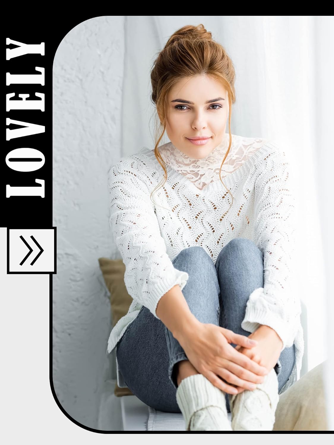 Bencailor 2 Pieces Women's Lace Fake Collar Detachable Dickey White Black Lace Jabot Detachable Collar for Women - Image 6