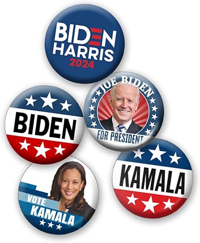 Miniatura 5 de Paquete de 8 mini botones de 1 pulgada  Joe Biden para presidente Pines de solapa surtidos Biden Harris 2024  Diseño 6004, Metal, Sin gemas.