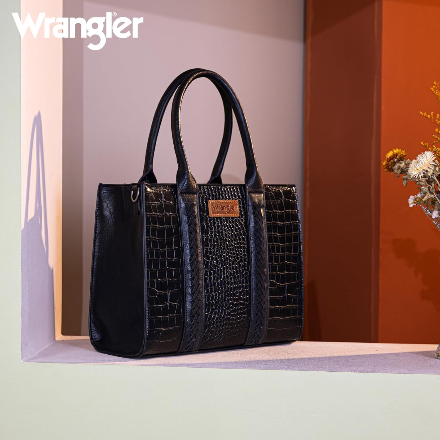Wrangler 3Pcs Purses for Women Tote Bag Crossbody Handbag Sets with Strap - Image 2
