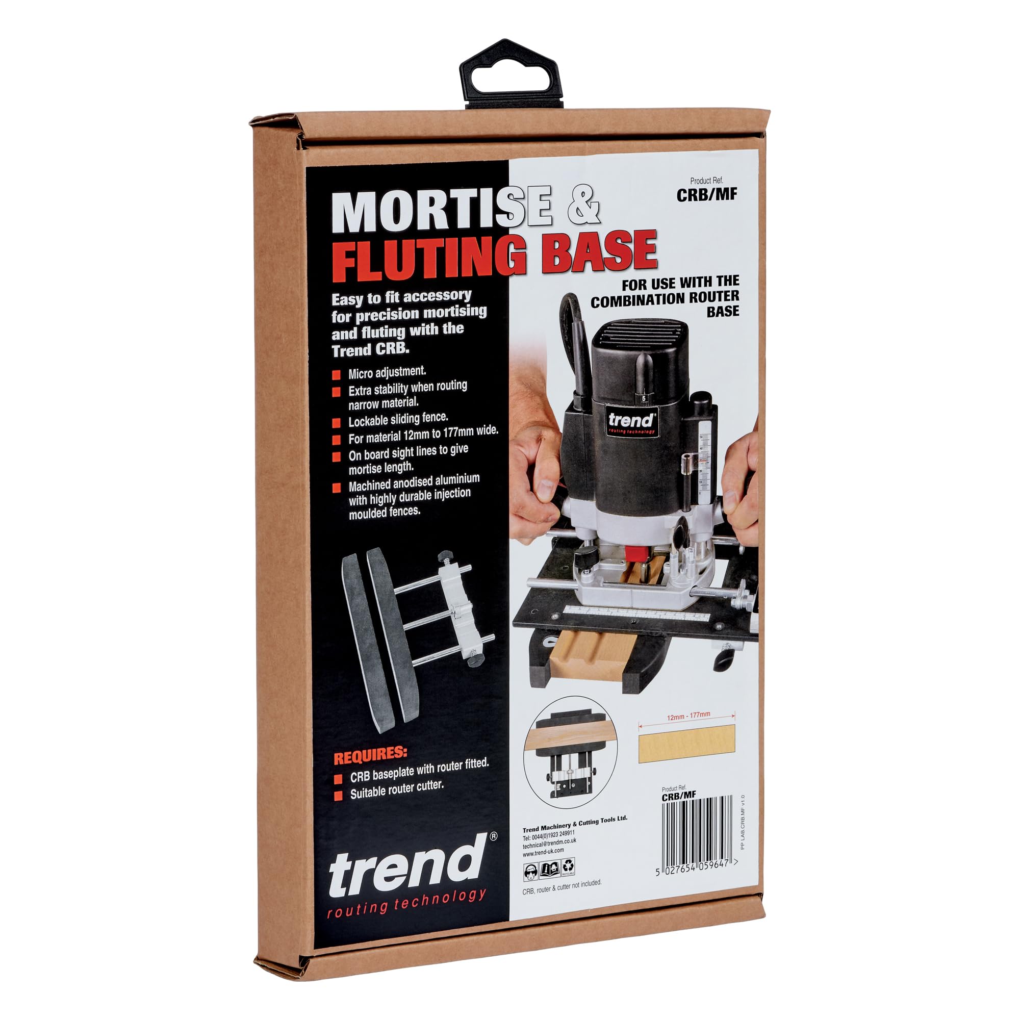 Trend Urządzenie CRB Mortise and Fluting, przyrząd do użytku z podstawą routera kombinowanego, CRB/MF