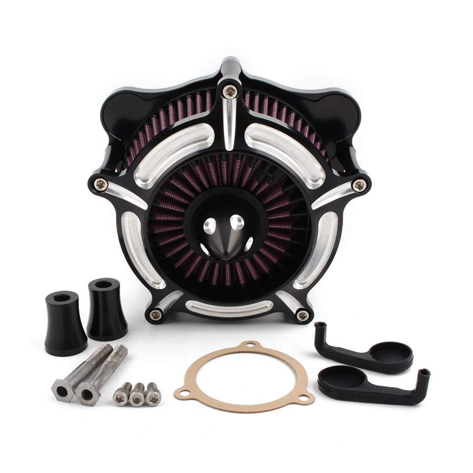 Czarny turbinowy filtr powietrza motocyklowy układ dolotowy CNC, dla Harley, Touring Road King Street Gilde 2008-2016 Softail Dyna FXDLS
