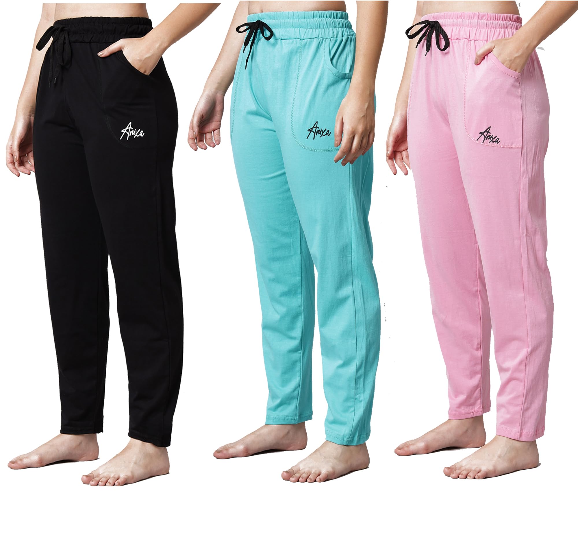 Women's Cotton Regular Fit Solid Pyjama with Side Pockets (Pack of 3 Combo)-picture-49