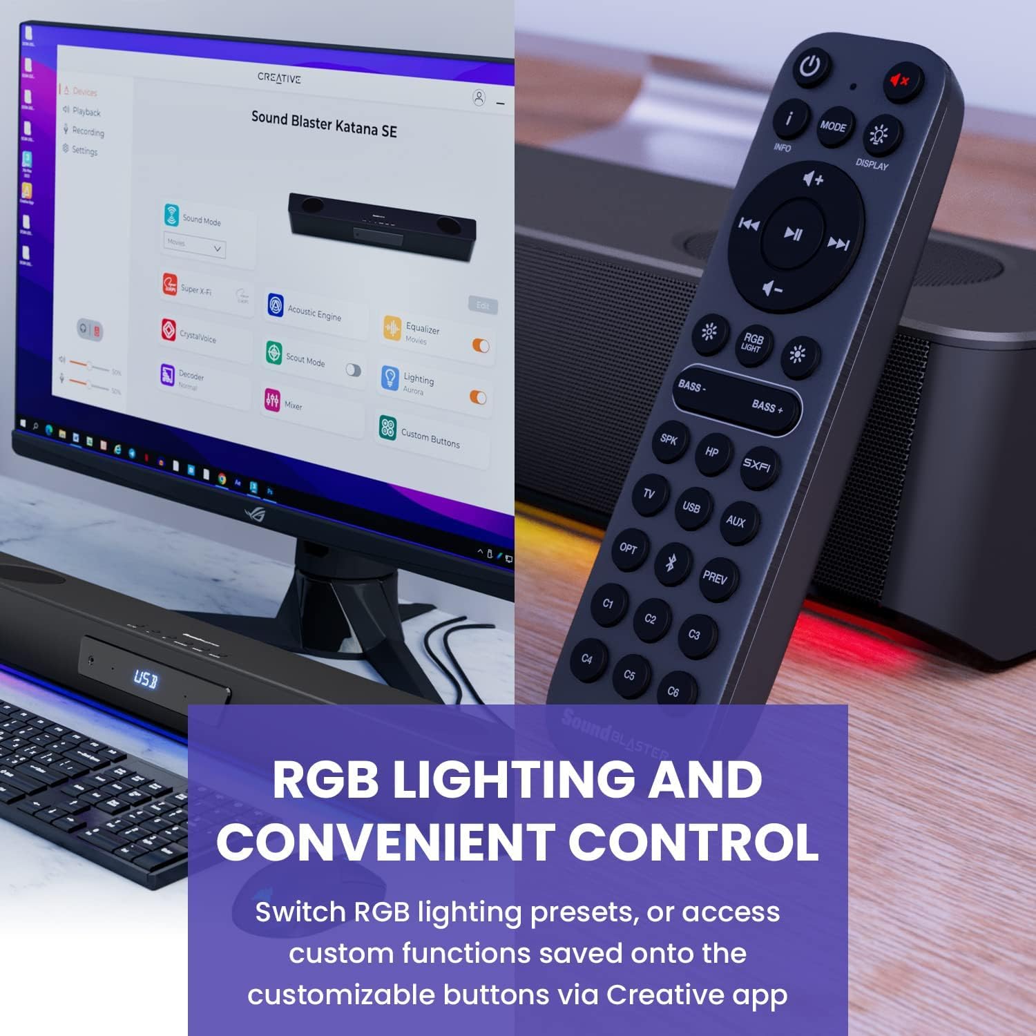 Creative Labs Sound Blaster Katana Se Black 2.1 Channels 90 W, W129159310 (2.1 Channels 90 W)