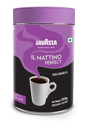 Lavazza Il Mattino Perfect |Pure Ground Coffee | Premium Arabica | Dark Roast | Notes Of Cocoa & Chocolate | Intensity 6