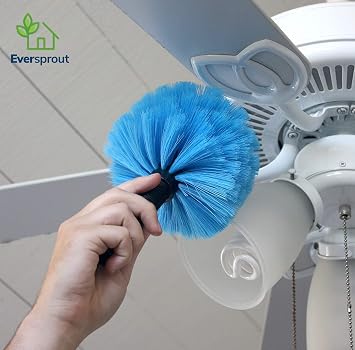EVERSPROUT Twist-On Cobweb Duster, No Pole, Medium-Stiff Bristles | Pole Sold Separately, For High Ceilings and Spider Webs, Vents, Wall Edges, Baseboards and More, Washable, Reusable