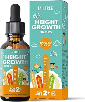 Height Growth Supplement Drops for Kids - Teens Bone Growth Height Increase and Maximizer Immune Health Drops with Vitamins D3 K2 Zinc & Calcium - Gluten Free Vegan Pineapple Flavor
