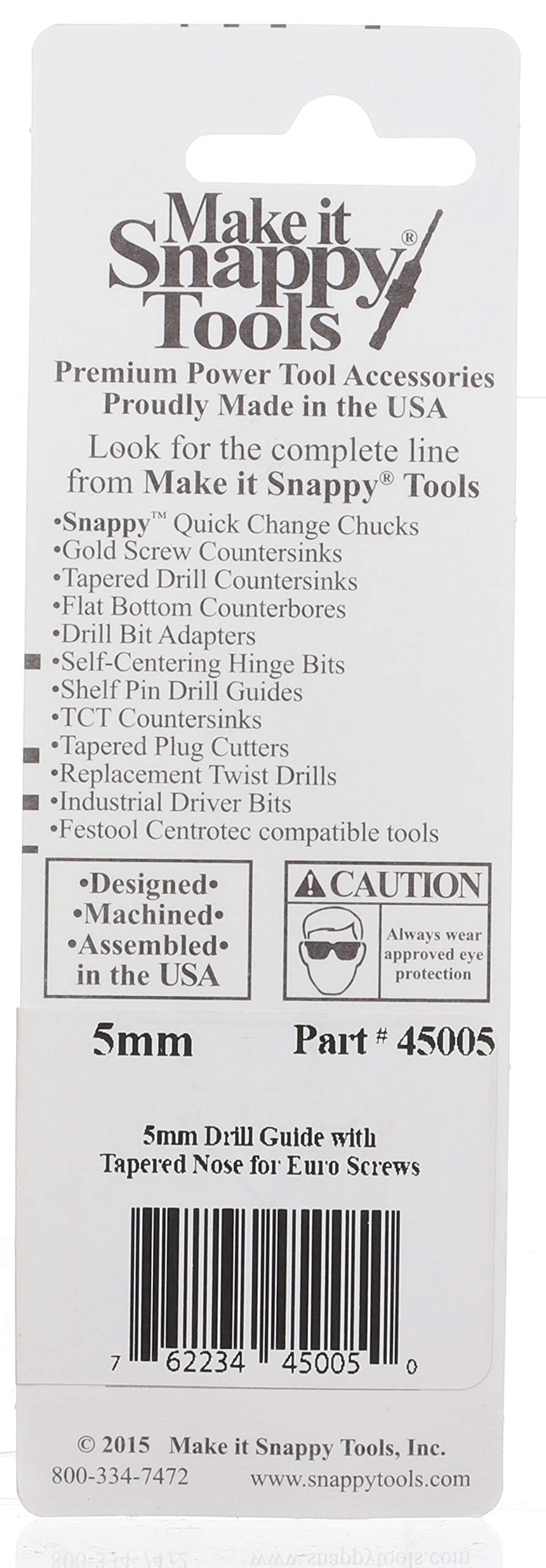 Make it Snappy Tools 5mm Drill Guide with Tapered Nose for Euro