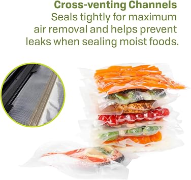 NESCO VS04R Vacuum Sealer Rolls for Home Food Storage, CustomSize 11Inch Bags Compatible with Nesco and Most Vacuum Sealers