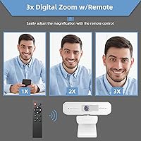 Vista 6 de Certificada para Zoom, NexiGo N940P (Gen 2) Cámara web con zoom 2K y control remoto Sensor Sony Starvis Zoom 3X de acercar y alejar Micrófono