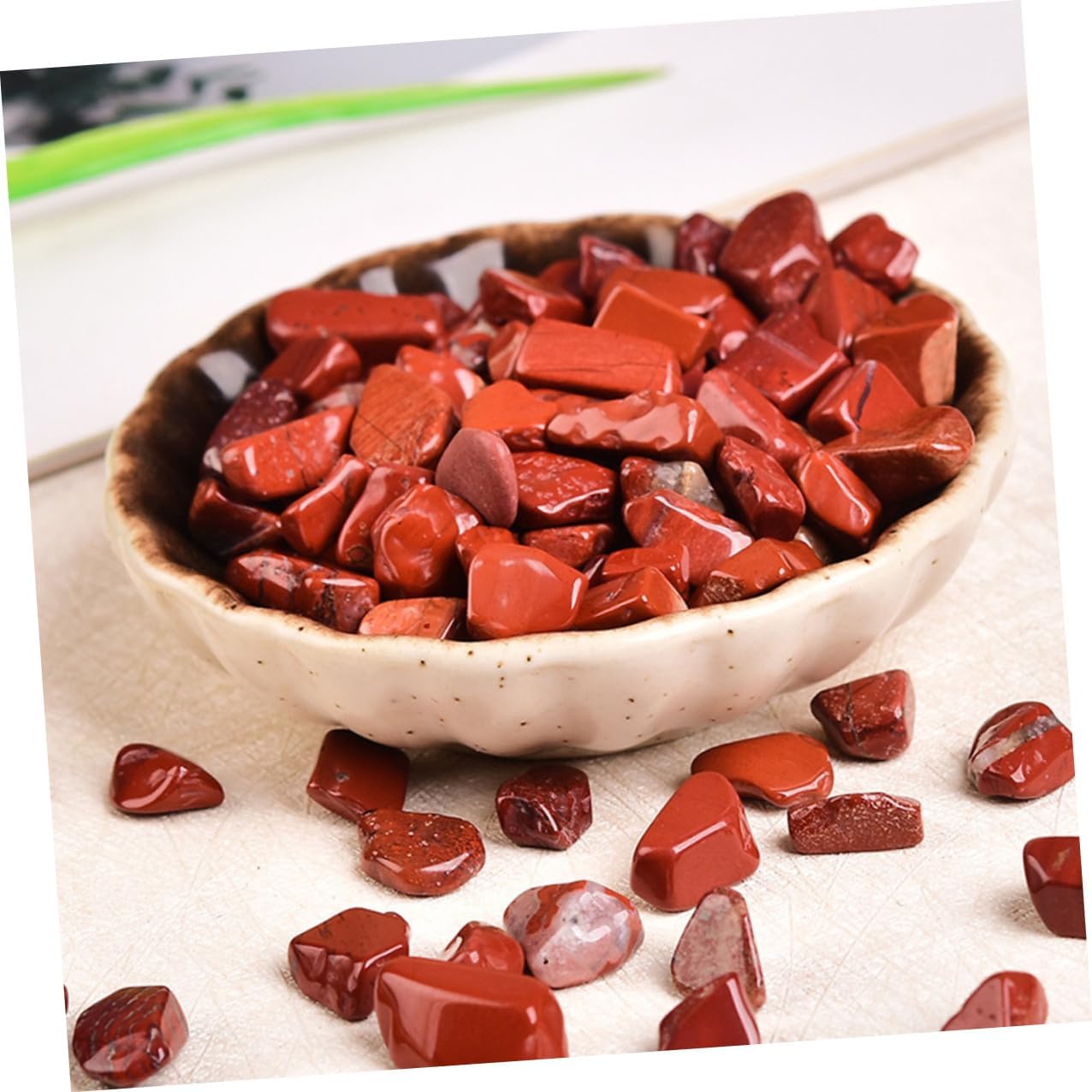Alipis Red Jasper Aquarium Gravel Decorative Rocks 7-9mm Bulk Fish Tank Stones 2lb Gemstone Landscape Terrarium Pebbles for Aquatic Animals and Outdoor Decor