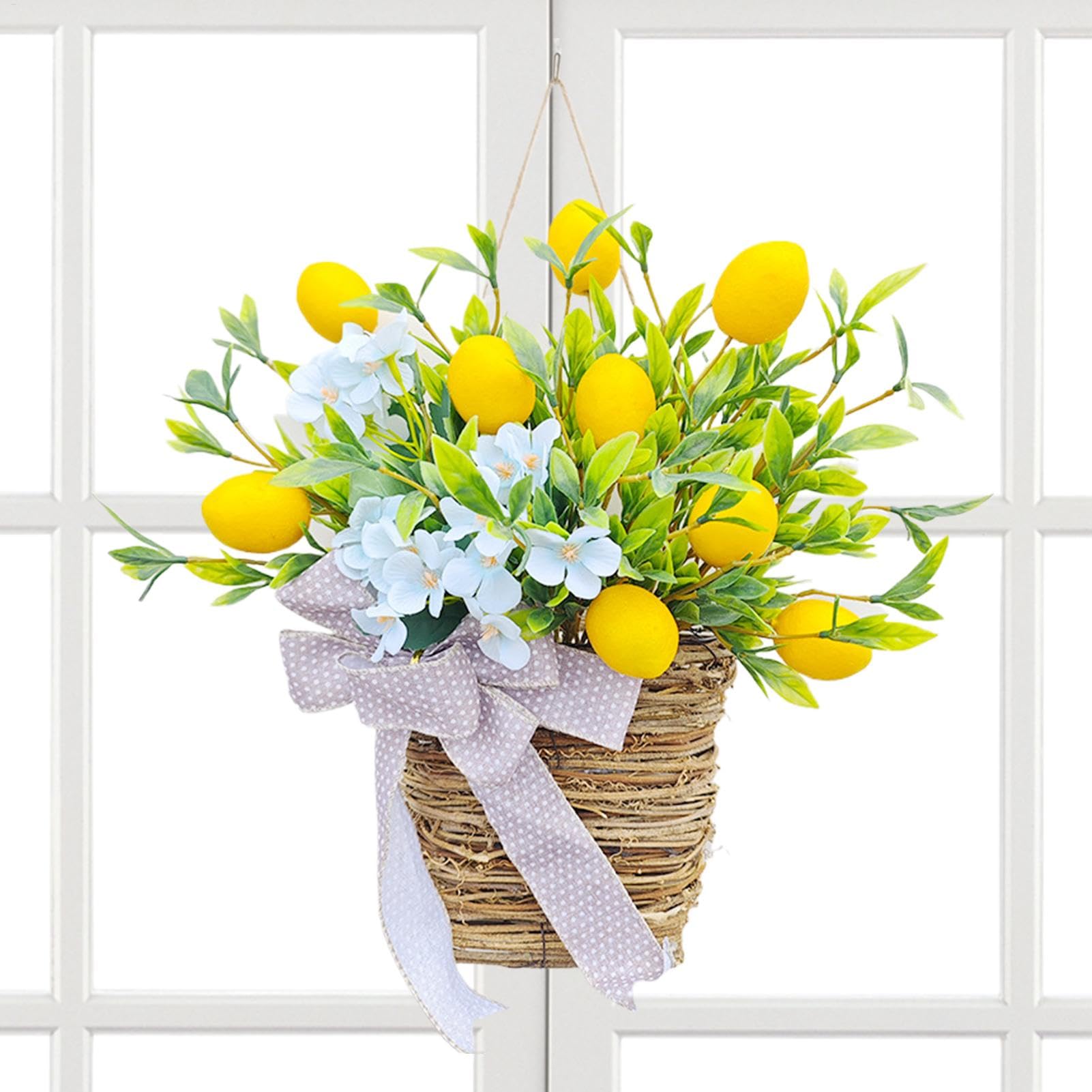 Couronne de printemps vive pour mur - Finition artisanale durable en soie