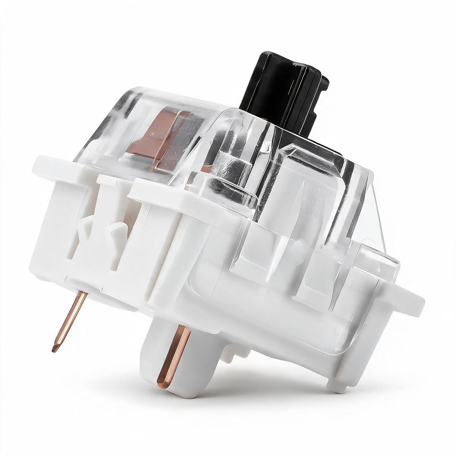 Mechanical Keyboard Switches, Plate Mounted Black Switch Replacement, 10 PCS, Transparent Housing for LED Backlight, with Linear Quiet Tactile Feel