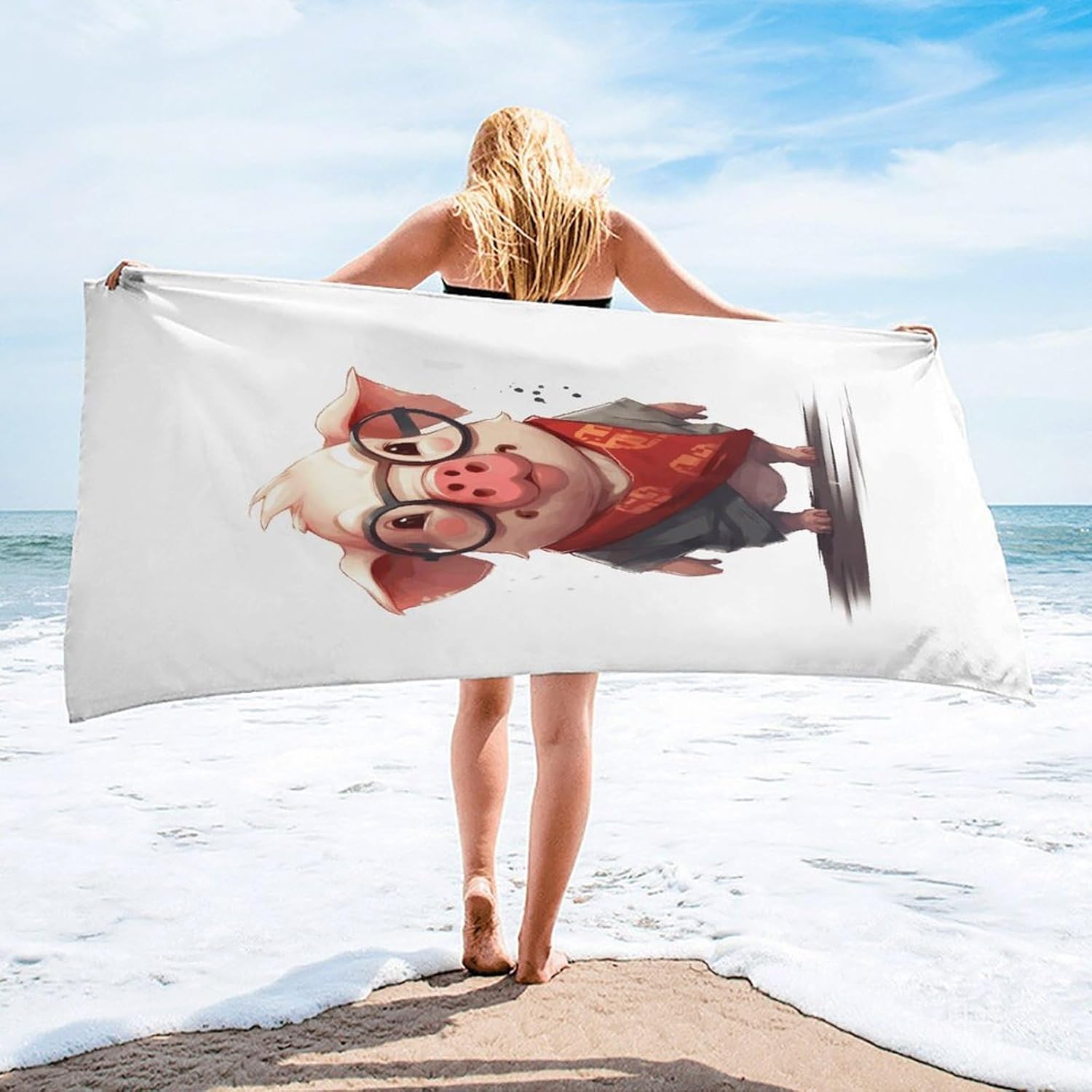 Christmas Towel, Cartoon Animals Printed Fashion Towel,Portable Towel,Durable Towel