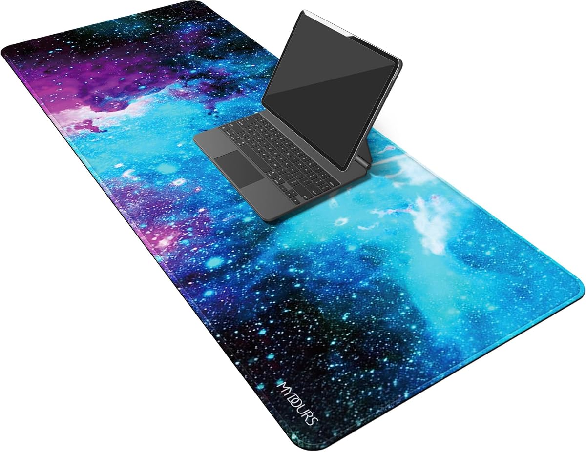 Mydours 40" x 16" Gaming Mouse Pad, XL Full Desk Pad (Purle Universe) | Non-Slip Rubber & Smooth Fabric, Computer Pad Protector, Extended Desk Mat for Gaming, Office, Home, Workingg