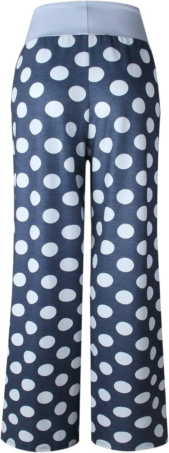 Elsofer Women's Pajama Lounge Pants Floral Print Comfy Casual Stretch Palazzo Drawstring Pj Bottoms Wide Leg Pants - Image 3