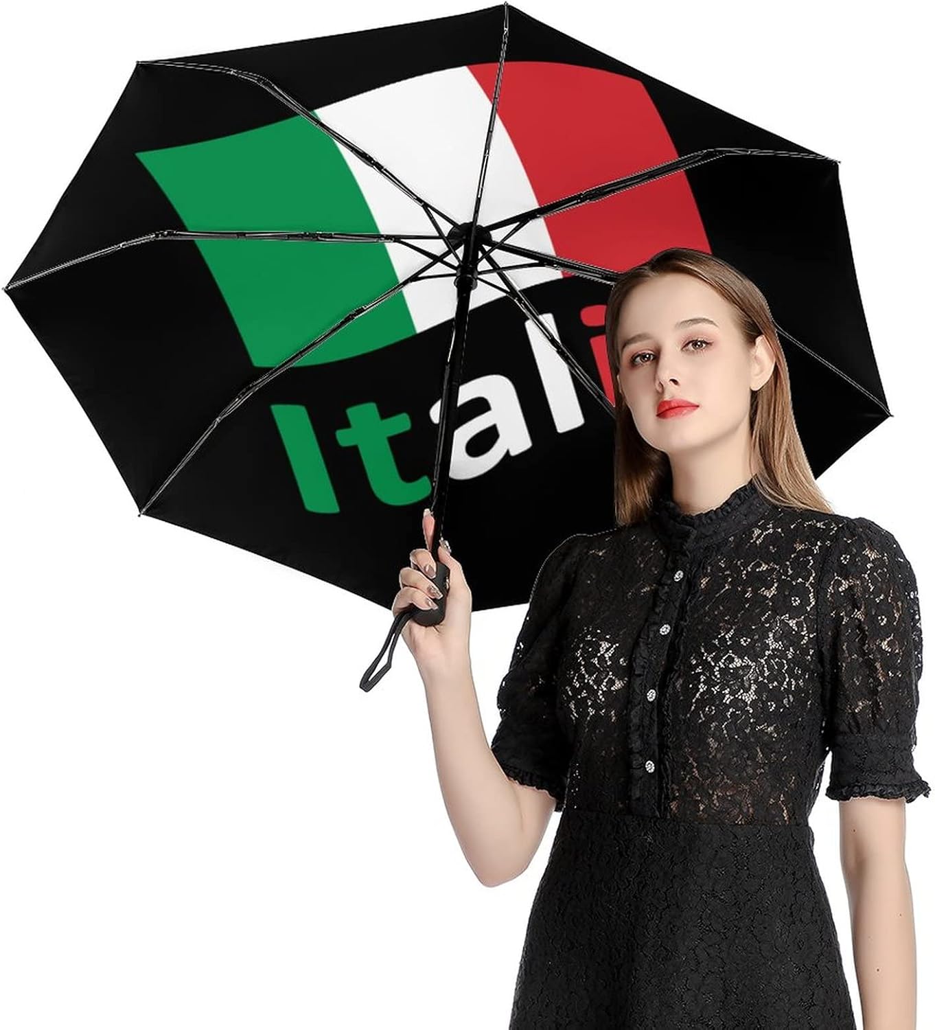 Italy Italia Italian Flag Travel Umbrella Automatic Rain