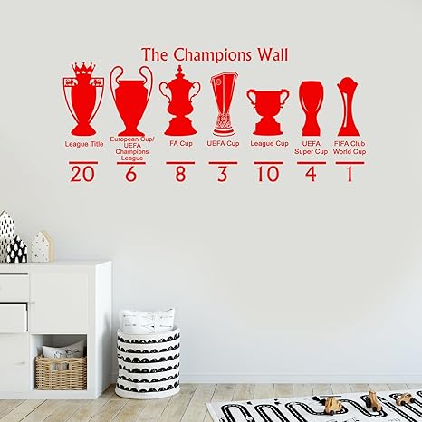 Liverpool The Champions Wall Sticker | Vinyl Decal | Football Wall ...