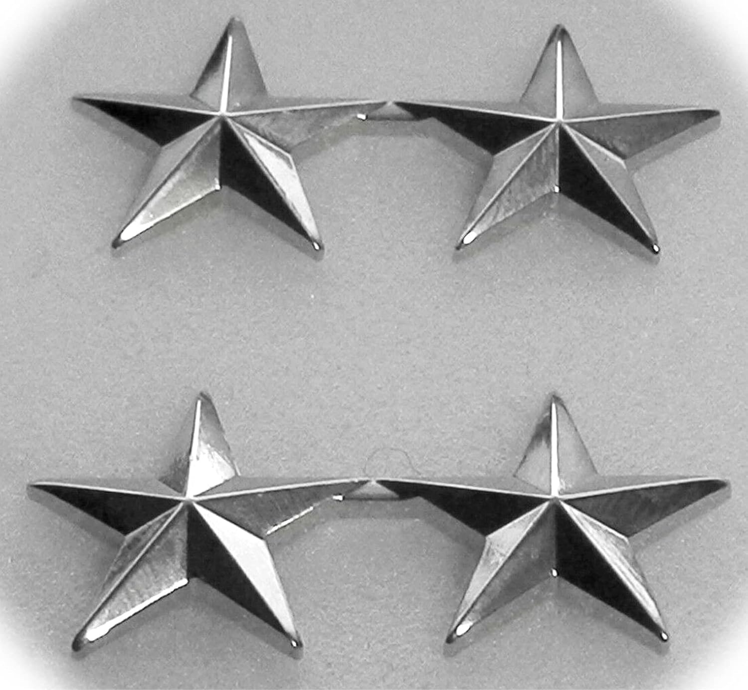 New Police New Sales Chief Deputy 2 Stars Silver Shoulder Pins 1 Pair Ran