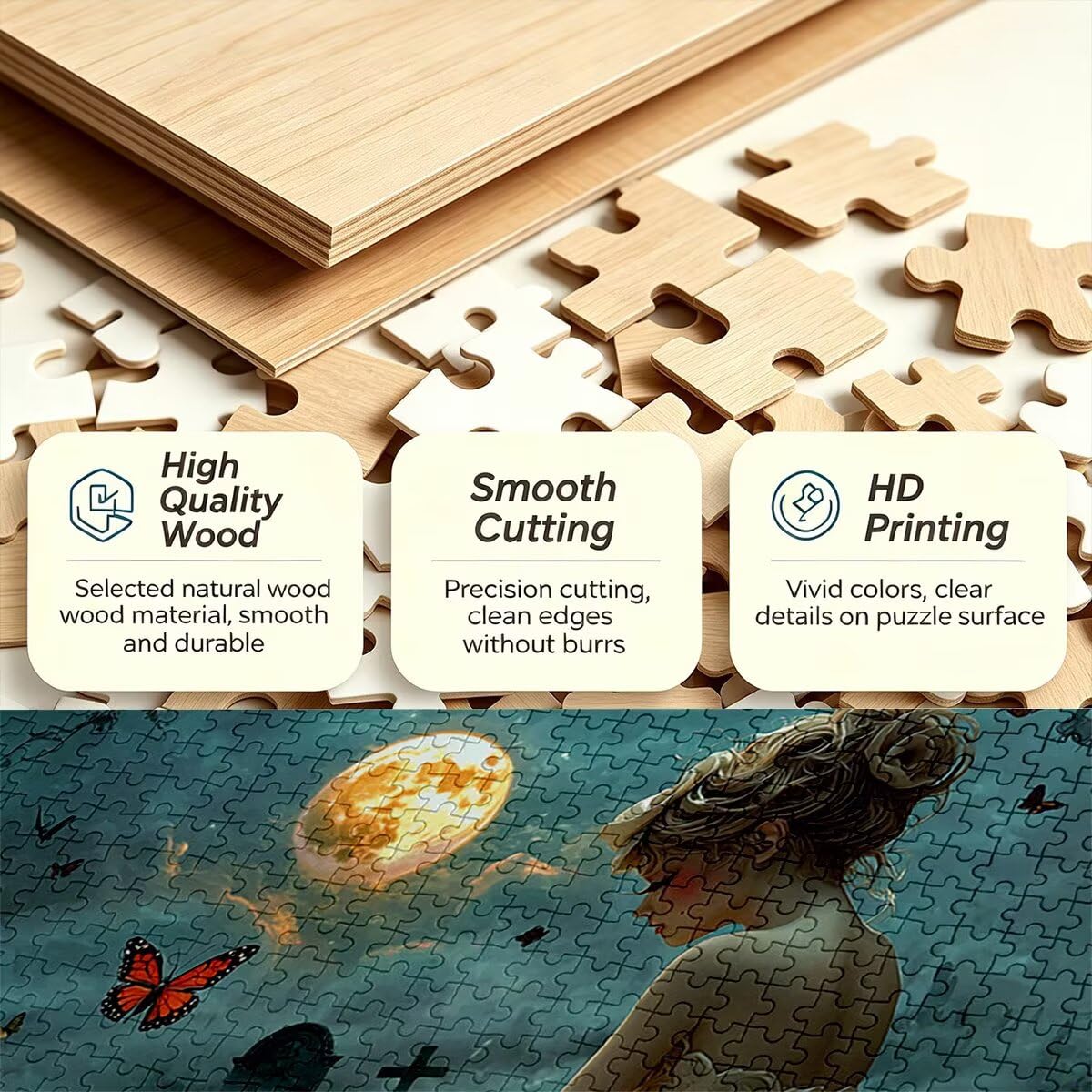 Puzzle 1500 Pezzi, Puzzle Ragazza, Legno Pezzi, Regalo Donna Uomo -11769