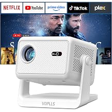 Officially-Licensed APP4K Mini Outdoor Projector with WiFi and Bluetooth, VOPLLS Smart Portable Wireless Movie TV Projector for Home/Bedroom/Gaming