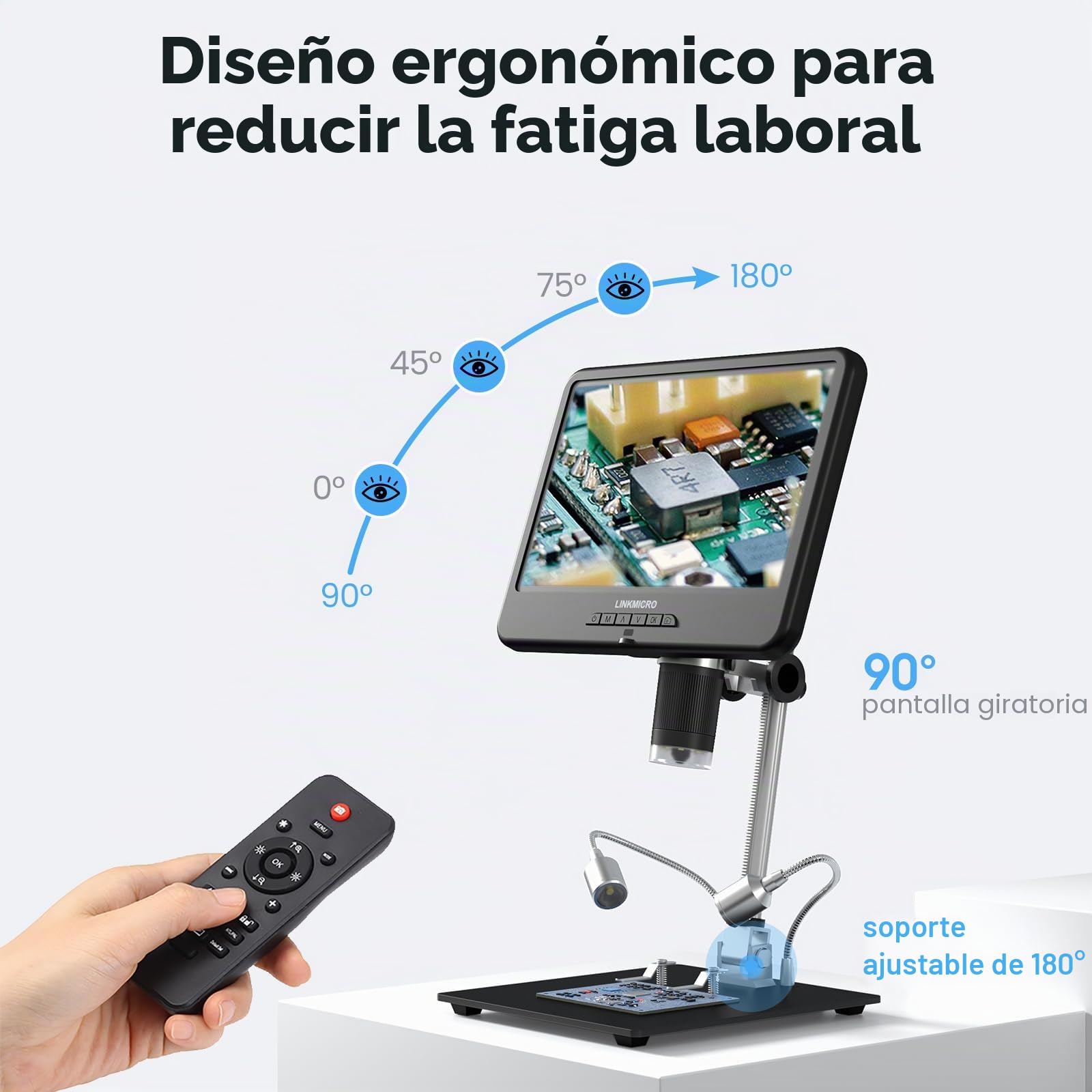 LM210 Microscopio digital LCD 10.1 pulgadas, vista completa para monedas de error, cámara de soldadura para reparación electrónica, lupa de monedas 260X