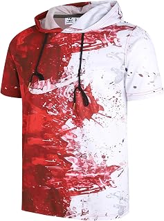 Men's Short Sleeve Hoodies Dry Fit Lightweight Soft Hooded T-Shirt Athletic Pullover Tops